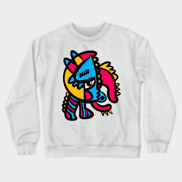 Aztec Pop Art Graffiti Creature Crewneck Sweatshirt by signorino